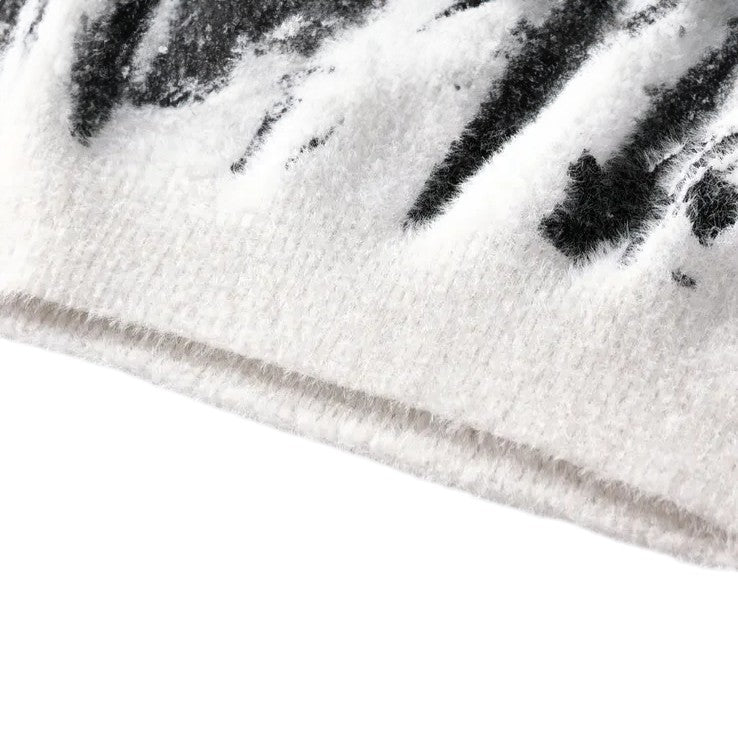 Noah | Pull en Maille Douce avec Motif Abstrait et Texture Pelucheuse