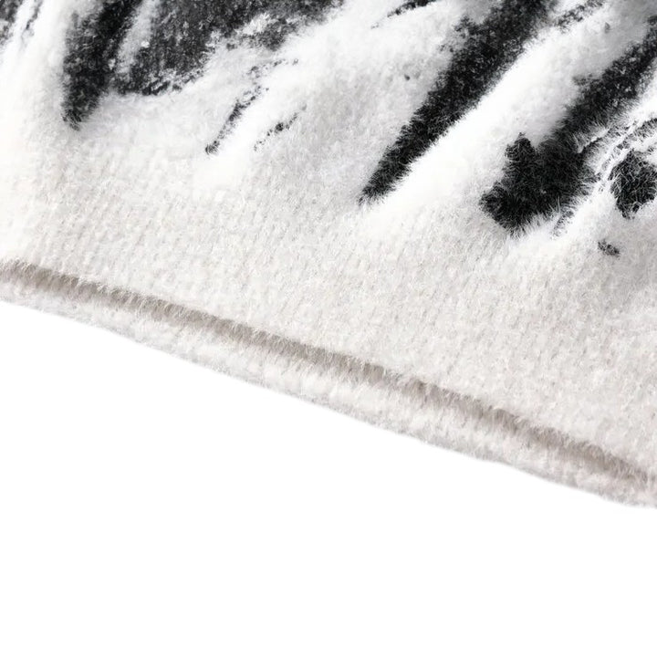 Noah | Pull en Maille Douce avec Motif Abstrait et Texture Pelucheuse