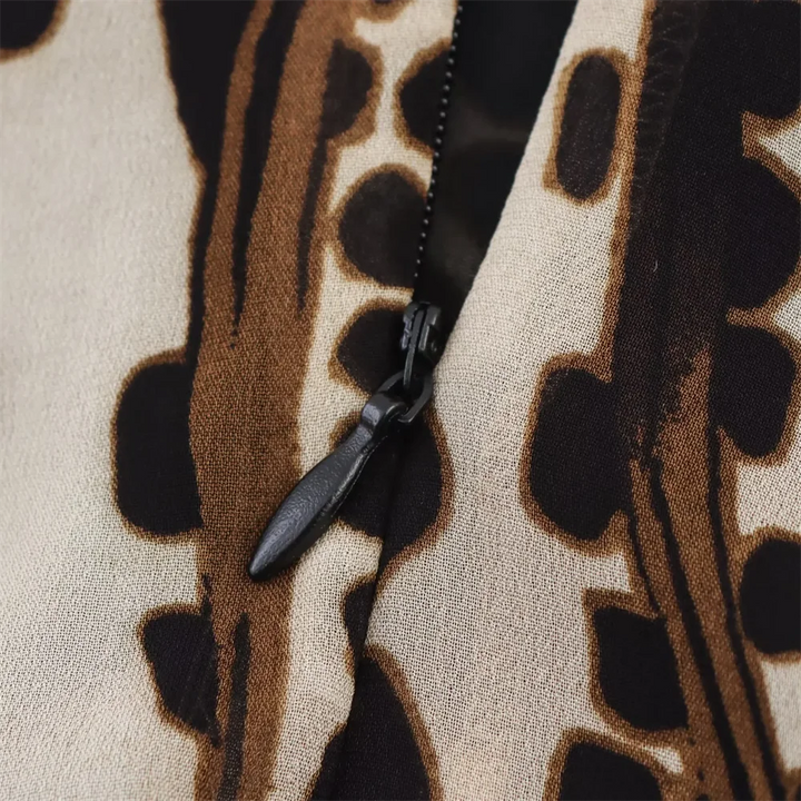 Sandrine | Robe longue dos nu à imprimé fluide
