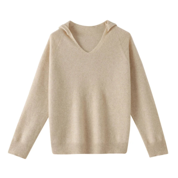 Ariane | Pull à capuche col V en maille douce