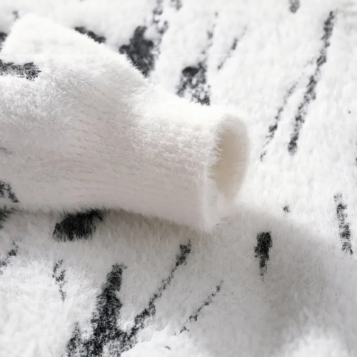 Noah | Pull en Maille Douce avec Motif Abstrait et Texture Pelucheuse