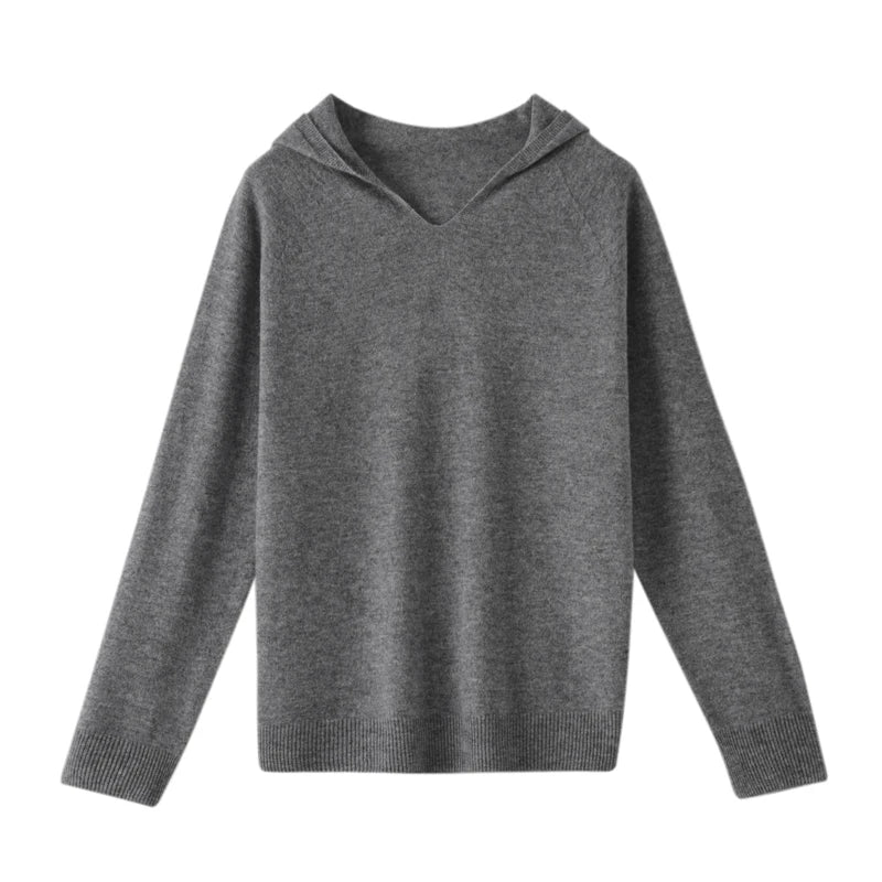 Ariane | Pull à capuche col V en maille douce