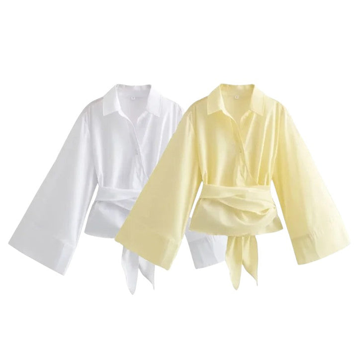 Chloe | Blouse élégante portefeuille avec manches étoffées