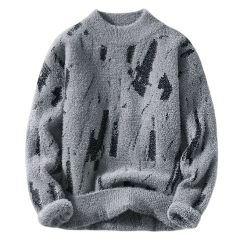 Noah | Pull en Maille Douce avec Motif Abstrait et Texture Pelucheuse