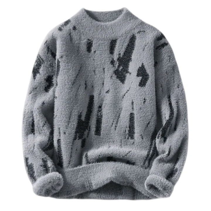 Noah | Pull en Maille Douce avec Motif Abstrait et Texture Pelucheuse
