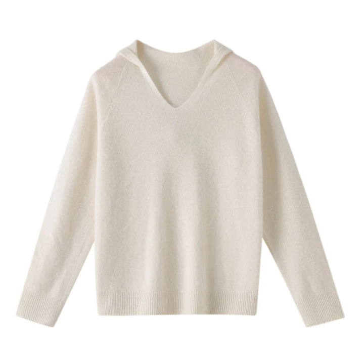 Ariane | Pull à capuche col V en maille douce