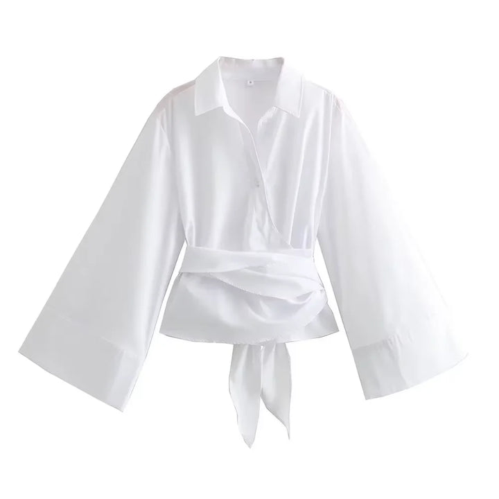 Chloe | Blouse élégante portefeuille avec manches étoffées