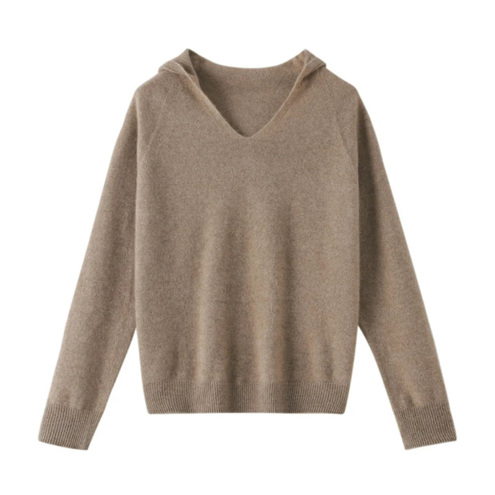 Ariane | Pull à capuche col V en maille douce