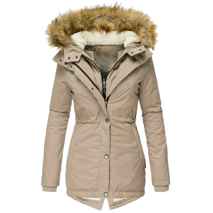 Manon | Parka doublée à capuche fausse fourrure