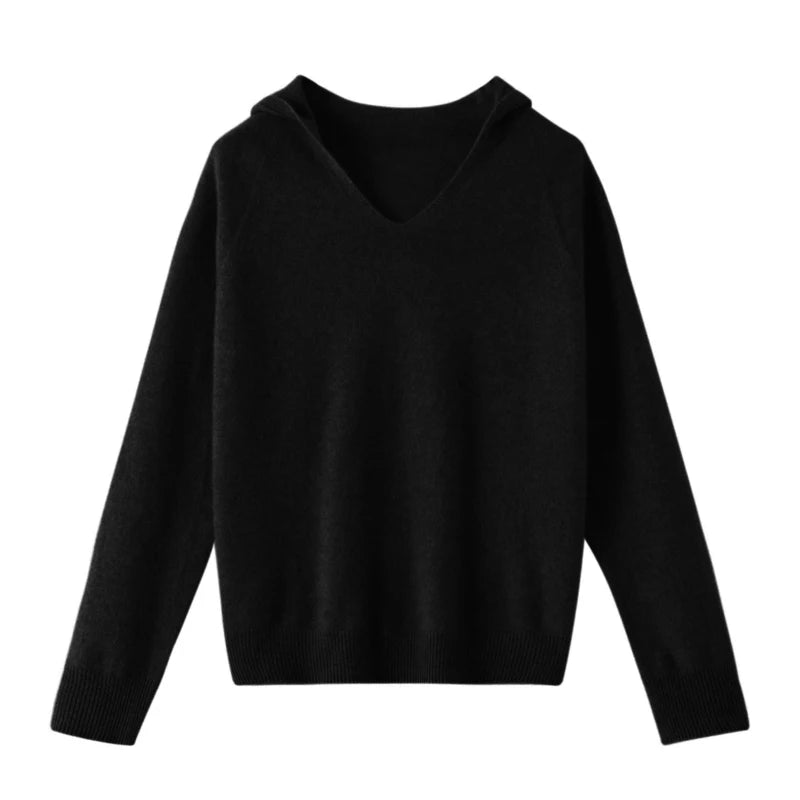 Ariane | Pull à capuche col V en maille douce