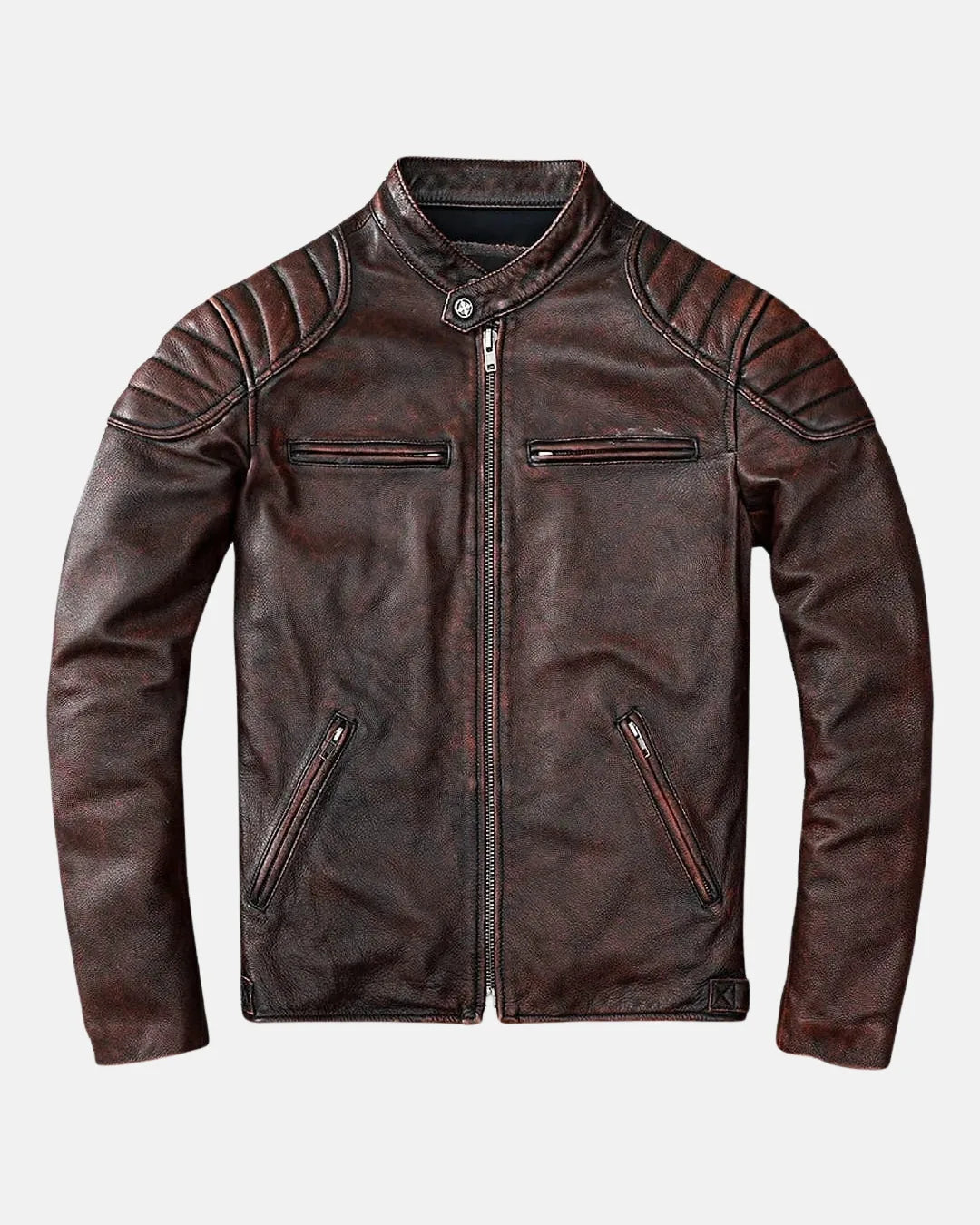 Liam | Structured Leather Jacket with Vintage Patina