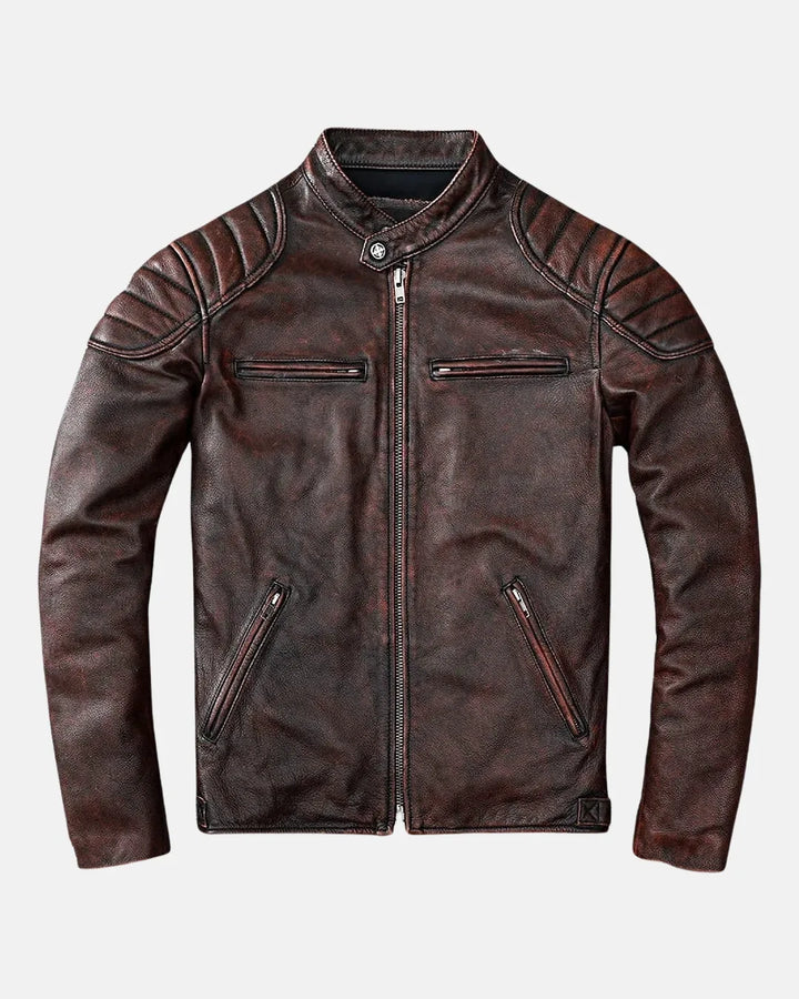 Liam | Structured Leather Jacket with Vintage Patina