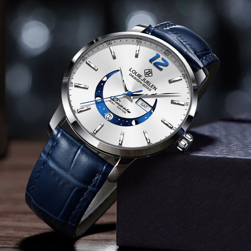 van Baerle® – Montre Élégante et Lumineuse avec Phase de Lune
