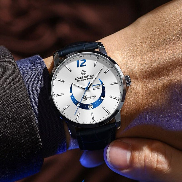 van Baerle® – Montre Élégante et Lumineuse avec Phase de Lune