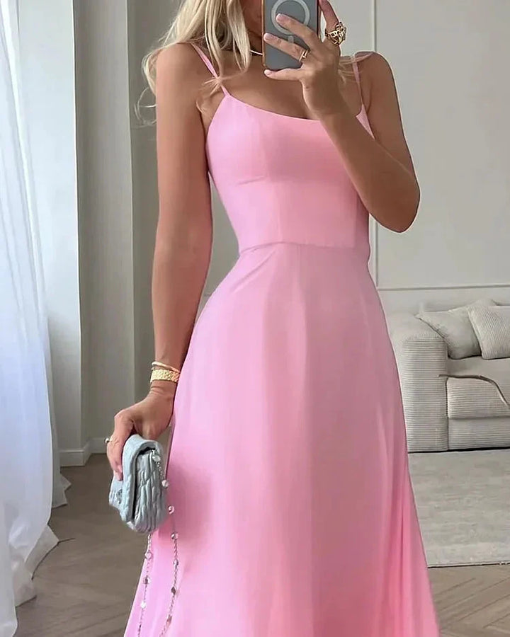 Liv Elegant Solid Color Slip Dress