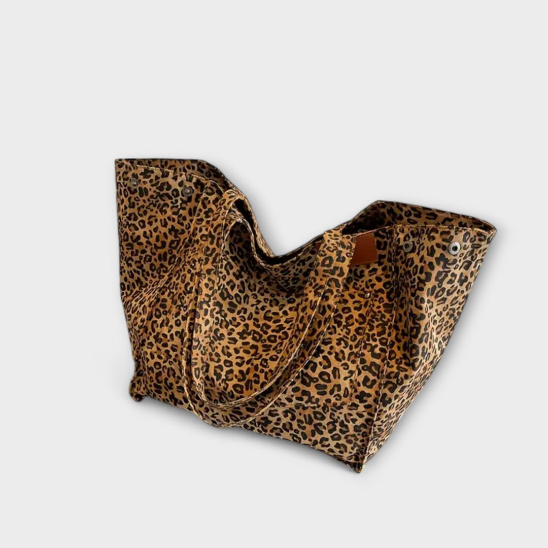 Rita™ Elegant Leopard Print Canvas Shoulder Bag