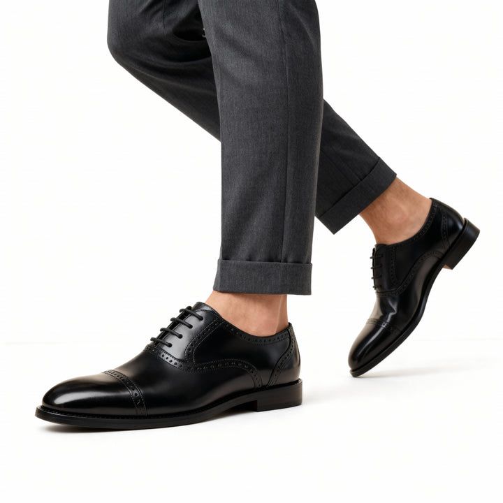 Nathan | Oxford classique style brogue avec bout droit