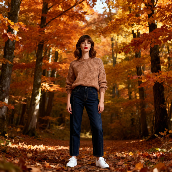 Jeans à pattes larges avec panneaux contrastants Chloe