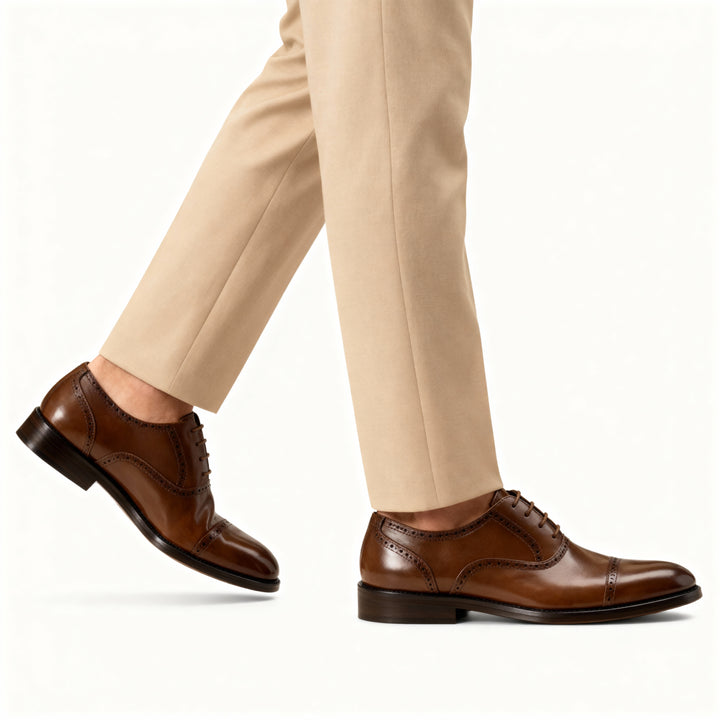 Nathan | Oxford classique style brogue avec bout droit