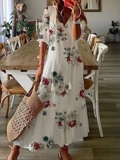 Ava Elegant Boho Dress with Tummy Cover